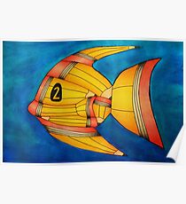 Pencil Animal Fish Poster