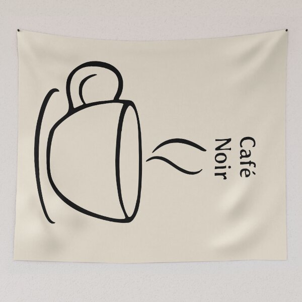 Item preview, Café Noir – Minimalist Black Coffee Art designed and sold by SteadyRolling.