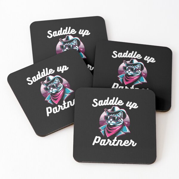 Item preview, Retro cat cowboy humor Western Saddle up partner Funny designed and sold by snowry.