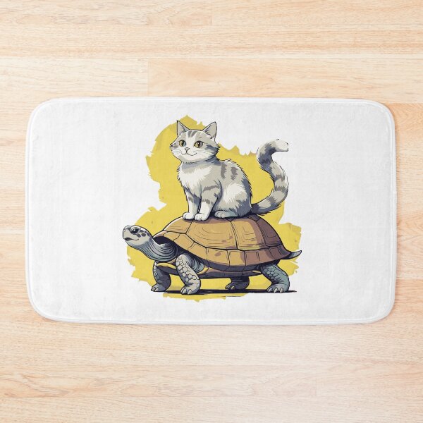 Item preview, Cat on Turtle Funny Logo designed and sold by emhoteb.