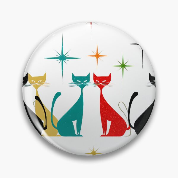 Item preview, Retro Atomic Cats – Mid-Century Modern Starburst Cat Art designed and sold by Kybruno's Creations.