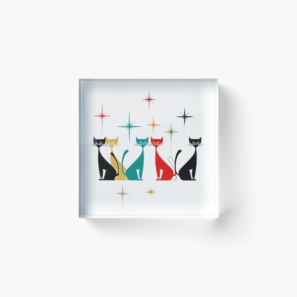Item preview, Retro Atomic Cats – Mid-Century Modern Starburst Cat Art designed and sold by Kybruno's Creations.
