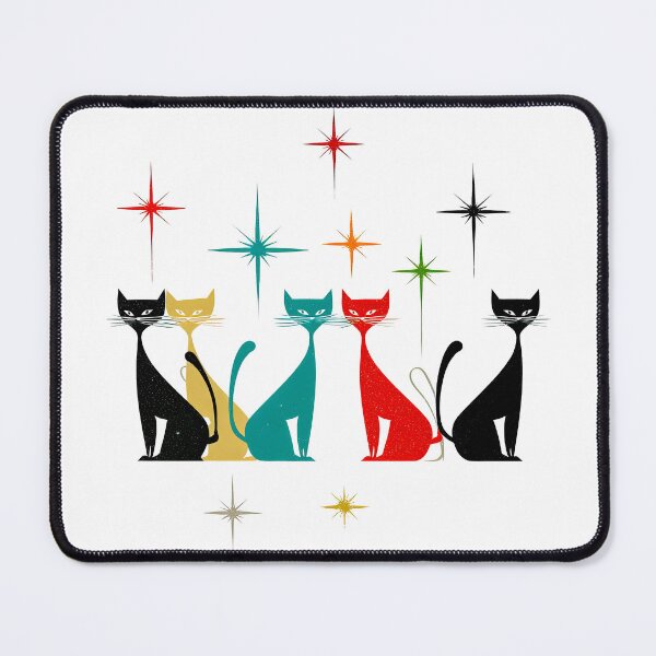 Item preview, Retro Atomic Cats – Mid-Century Modern Starburst Cat Art designed and sold by Kybruno's Creations.