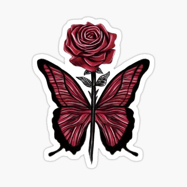 Item preview, Scarlet Butterfly with roses Concept Art (Version 1) designed and sold by Scarlet Swan.