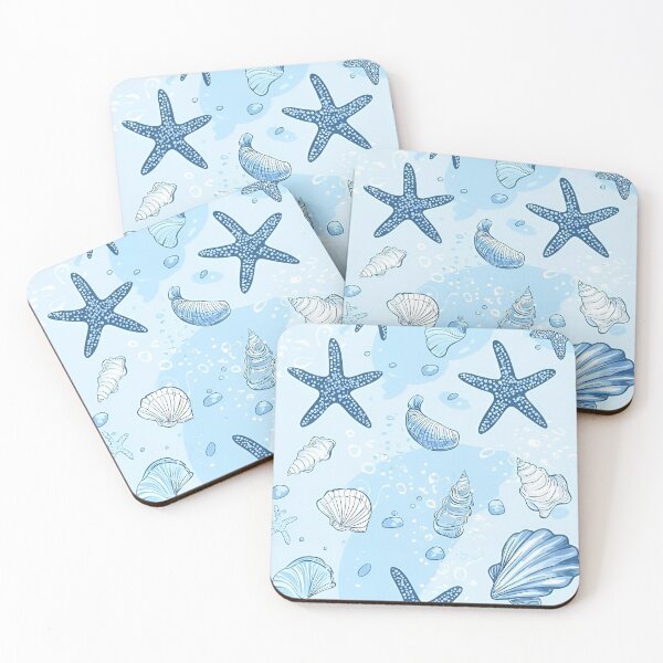 Item preview, Ocean Breeze - Cute Starfish & Seashell Pattern Design designed and sold by OmniArtStudio.