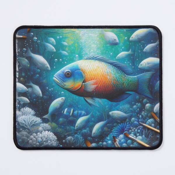 Item preview, Underwater Fish & Coral in an Aquarium paintings designed and sold by NadineMay.