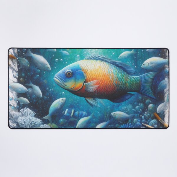 Item preview, Underwater Fish & Coral in an Aquarium paintings designed and sold by NadineMay.