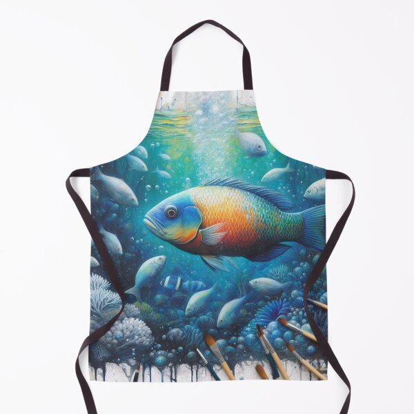 Item preview, Underwater Fish & Coral in an Aquarium paintings designed and sold by NadineMay.