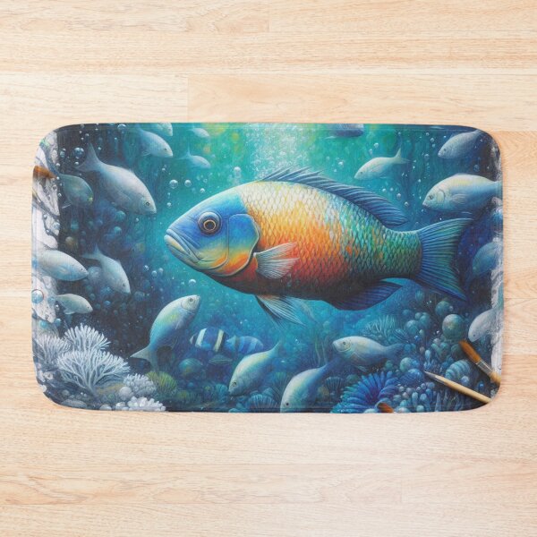 Item preview, Underwater Fish & Coral in an Aquarium paintings designed and sold by NadineMay.
