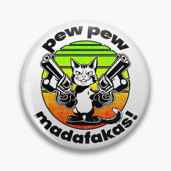 Item preview, Pew Pew Madafakas! Boss Cat Unique illustration for light background designed and sold by PixelPunny.