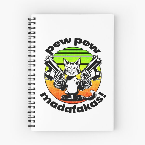 Item preview, Pew Pew Madafakas! Boss Cat Unique illustration for light background designed and sold by PixelPunny.