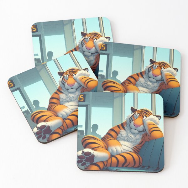 Item preview, Sleepy Airport Tiger designed and sold by nikkolaus.