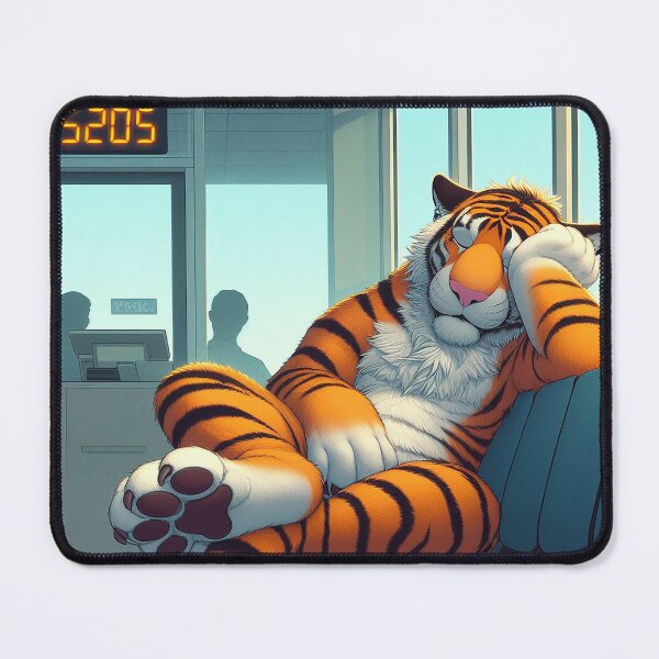 Item preview, Sleepy Airport Tiger designed and sold by nikkolaus.