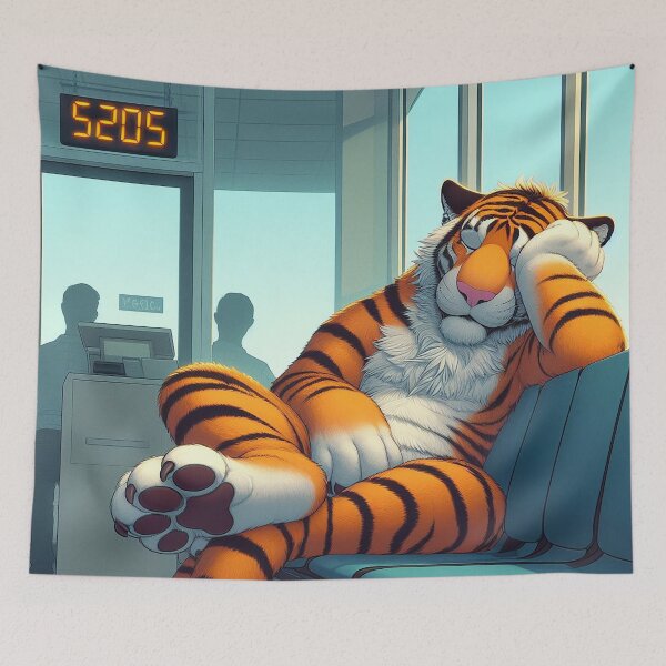 Item preview, Sleepy Airport Tiger designed and sold by nikkolaus.
