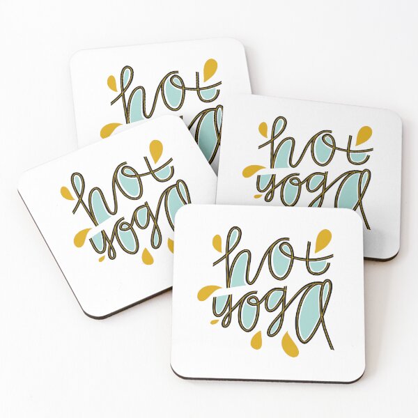 Item preview, Hot Yoga" Typographic Art - Modern Lettering Mint and Mustard Fitness Design designed and sold by Kollibri.