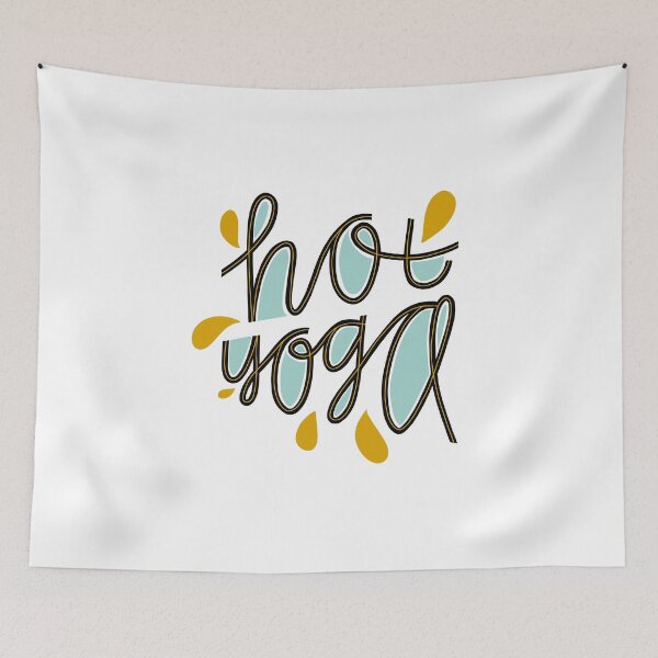 Item preview, Hot Yoga" Typographic Art - Modern Lettering Mint and Mustard Fitness Design designed and sold by Kollibri.