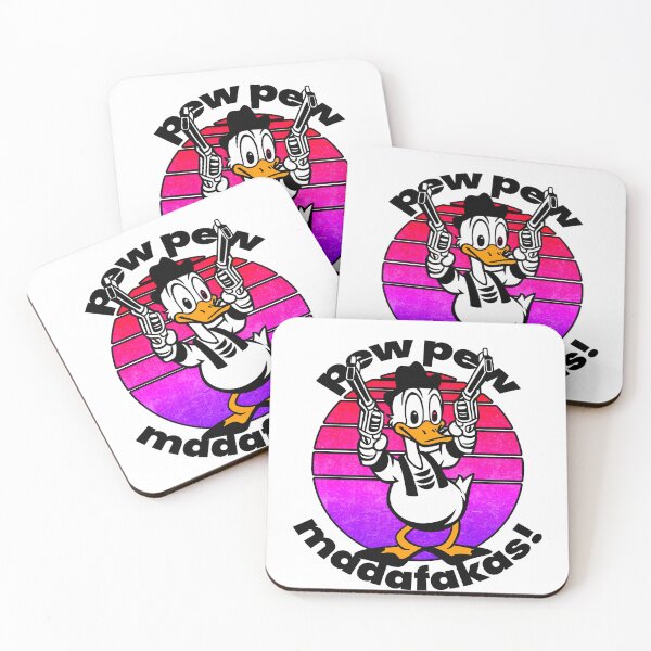 Item preview, Pew Pew Madafakas! Unique Boss Duck illustration for light background designed and sold by PixelPunny.