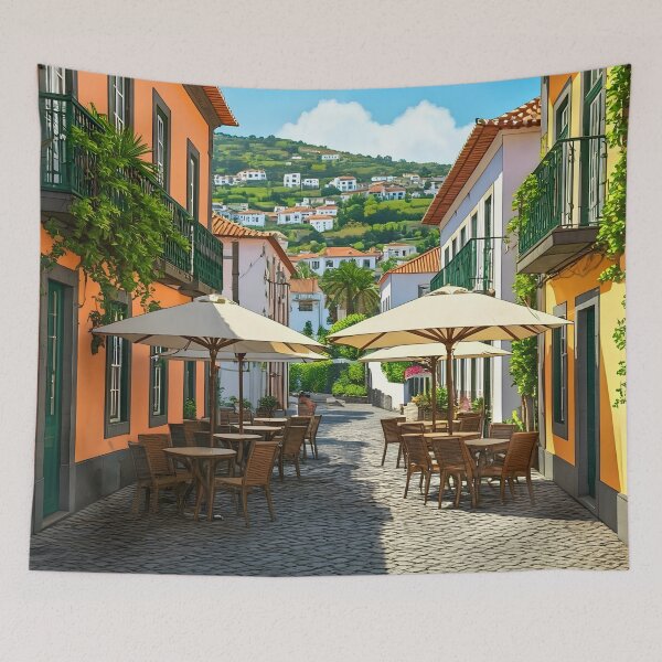 Item preview, Funchal, Madeira: Charming Street Café designed and sold by LSVart.