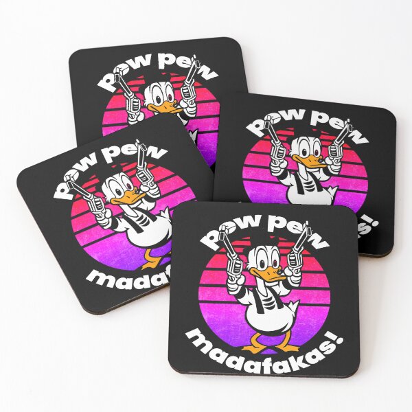 Item preview, Pew Pew Madafakas! Unique Boss Duck illustration for dark background designed and sold by PixelPunny.
