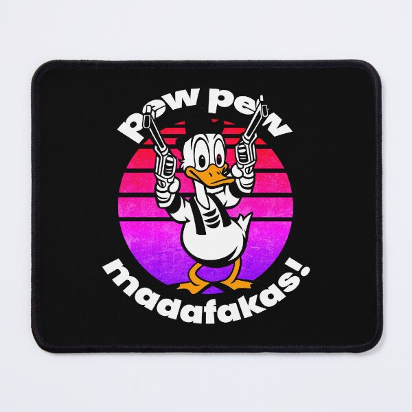 Item preview, Pew Pew Madafakas! Unique Boss Duck illustration for dark background designed and sold by PixelPunny.