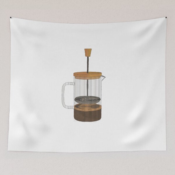 Item preview, Illustrated French Press Coffee Maker Isolated on White Background designed and sold by sigoisette.