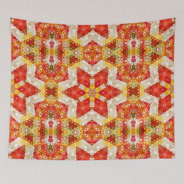 Item preview, Hex Mandala Red and Yellow designed and sold by WormholeOrbital.
