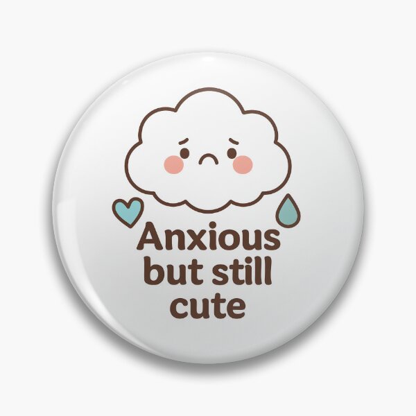 Item preview, Anxious But Still Cute – Kawaii Mental Health Sticker for Journals & Water Bottles designed and sold by miciana1417.