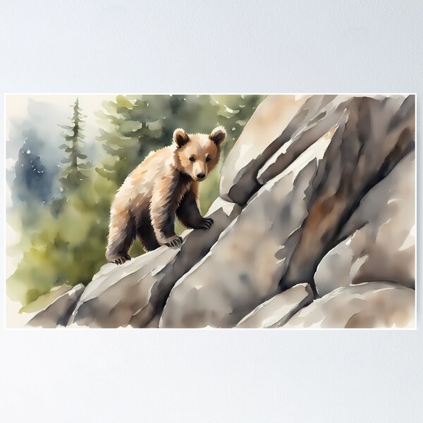 Item preview, Bear Cub Climbing Rocks designed and sold by BookCovered.