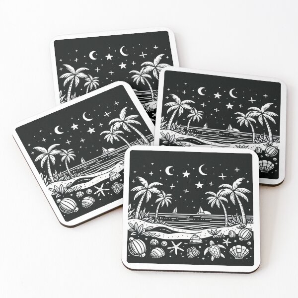 Item preview, Minimalist Tropical Beach – Vector Line Style AI Art for Travel & Beach Lovers | Perfect for Apparel & Accessories designed and sold by knalpot-design.
