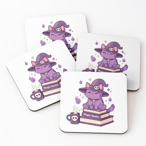 Item preview, Cat sitting on magic spells books designed and sold by MendaciousMina.