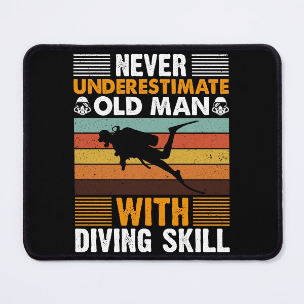 Item preview, Funny Old Scuba Diver Retro Scuba Diving Art designed and sold by Back2Collage.