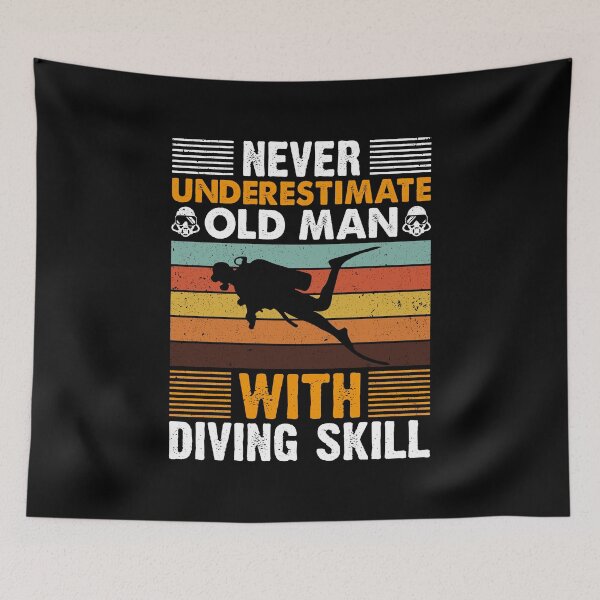 Item preview, Funny Old Scuba Diver Retro Scuba Diving Art designed and sold by Back2Collage.