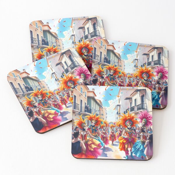 Item preview, Limassol Carnival Festival: Colourful Masked Performers designed and sold by LSVart.