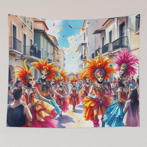 Item preview, Limassol Carnival Festival: Colourful Masked Performers designed and sold by LSVart.
