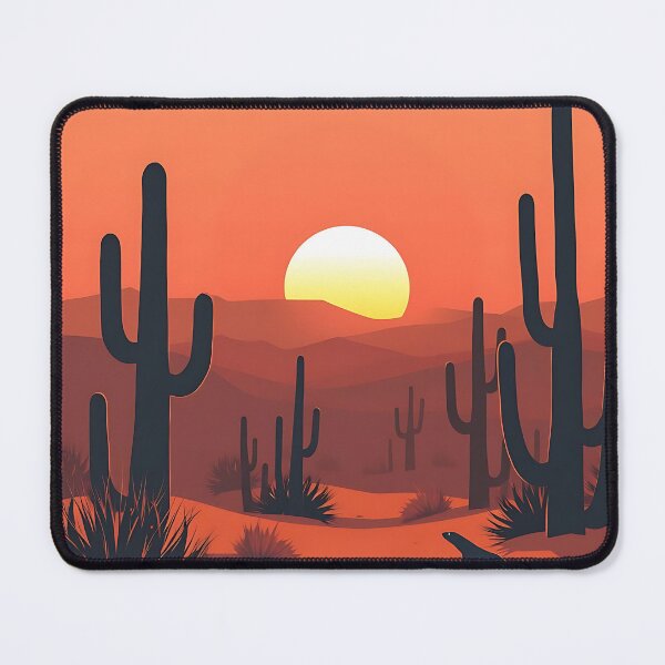 Item preview, "Desert Serenity: Geometric Cacti & Retro Sunset – Minimalist Vector Art" designed and sold by teesprinkle.