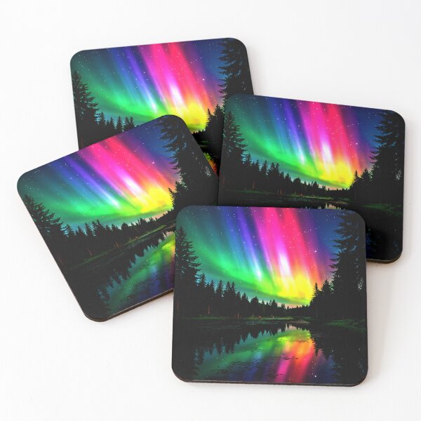 Item preview, Aurora Borealis Over Forest Lake designed and sold by Exodoi.