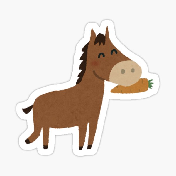 Item preview, Brown Horse with Carrot designed and sold by Sunny Stickers & Stationery.