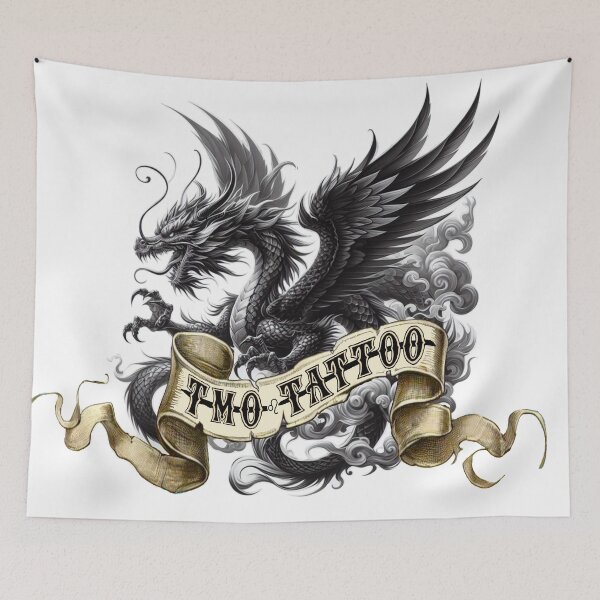 Item preview, TMO TATTOO Dragon Logo designed and sold by ToddMichaelArt.