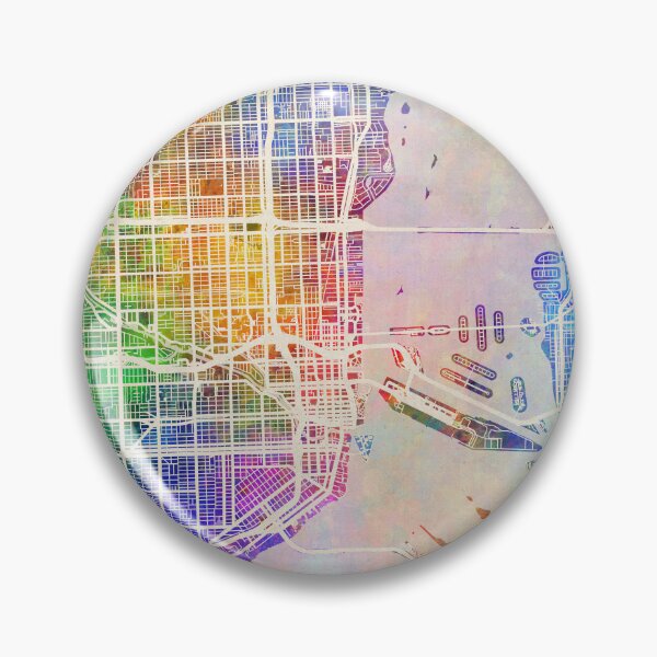 Artikelvorschau, Straßenkarte von Miami, Florida entworfen und verkauft von ArtPrints.