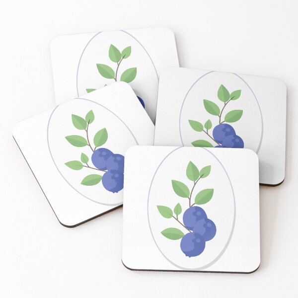 Item preview, Illustration of Blueberry Branch with Green Leaves in Oval Frame designed and sold by Creative88Art.