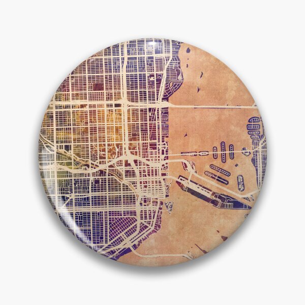 Artikelvorschau, Straßenkarte von Miami, Florida entworfen und verkauft von ArtPrints.
