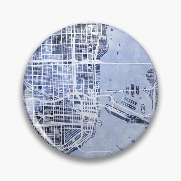 Artikelvorschau, Straßenkarte von Miami, Florida entworfen und verkauft von ArtPrints.