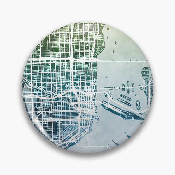 Artikelvorschau, Straßenkarte von Miami, Florida entworfen und verkauft von ArtPrints.