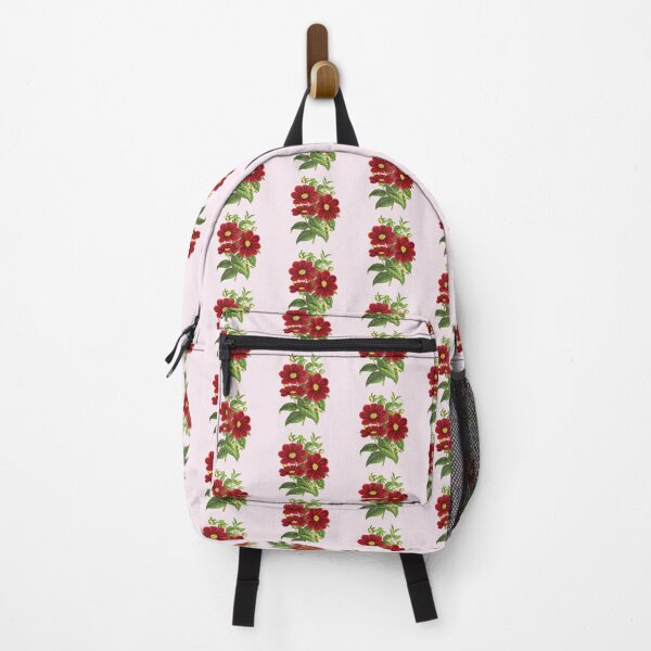 Item preview, Vibrant Red Dahlia Flowers With Green Leaves designed and sold by IrisAndIvy.