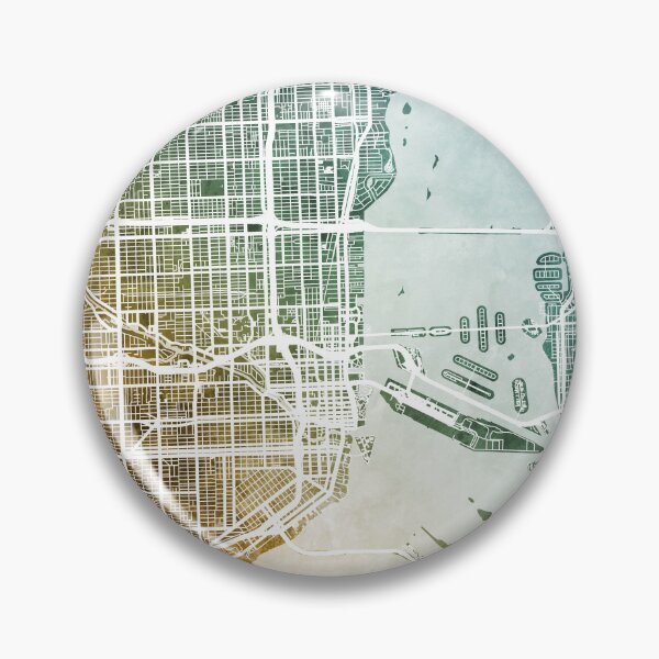 Artikelvorschau, Straßenkarte von Miami, Florida entworfen und verkauft von ArtPrints.