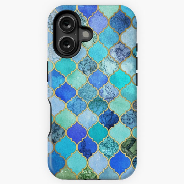 Item preview, Cobalt Blue, Aqua & Gold Decorative Moroccan Tile Pattern designed and sold by micklyn.