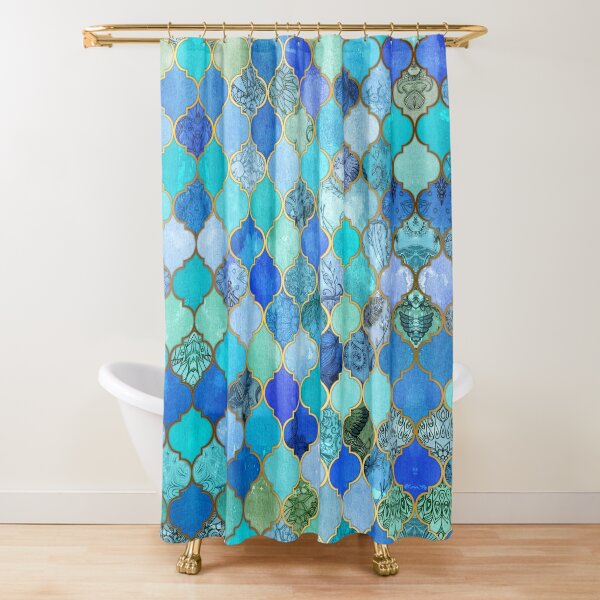 Item preview, Cobalt Blue, Aqua & Gold Decorative Moroccan Tile Pattern designed and sold by micklyn.