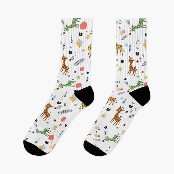 Item preview, Hand drawn baby giraffes, abstract mark making on white designed and sold by phatlizzardart.