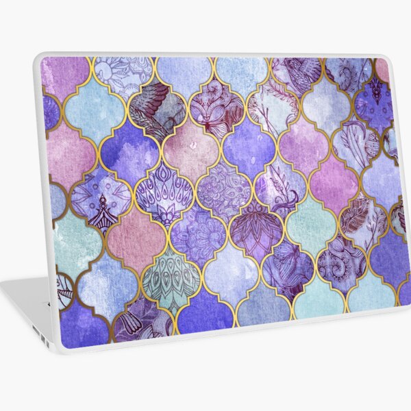 Item preview, Motif de carreaux marocains décoratifs pourpre royal, mauve et indigo designed and sold by micklyn.
