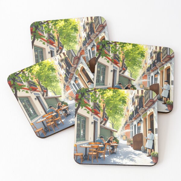 Item preview, Madrid, Spain: Cozy Sunlit Outdoor Café designed and sold by LSVart.